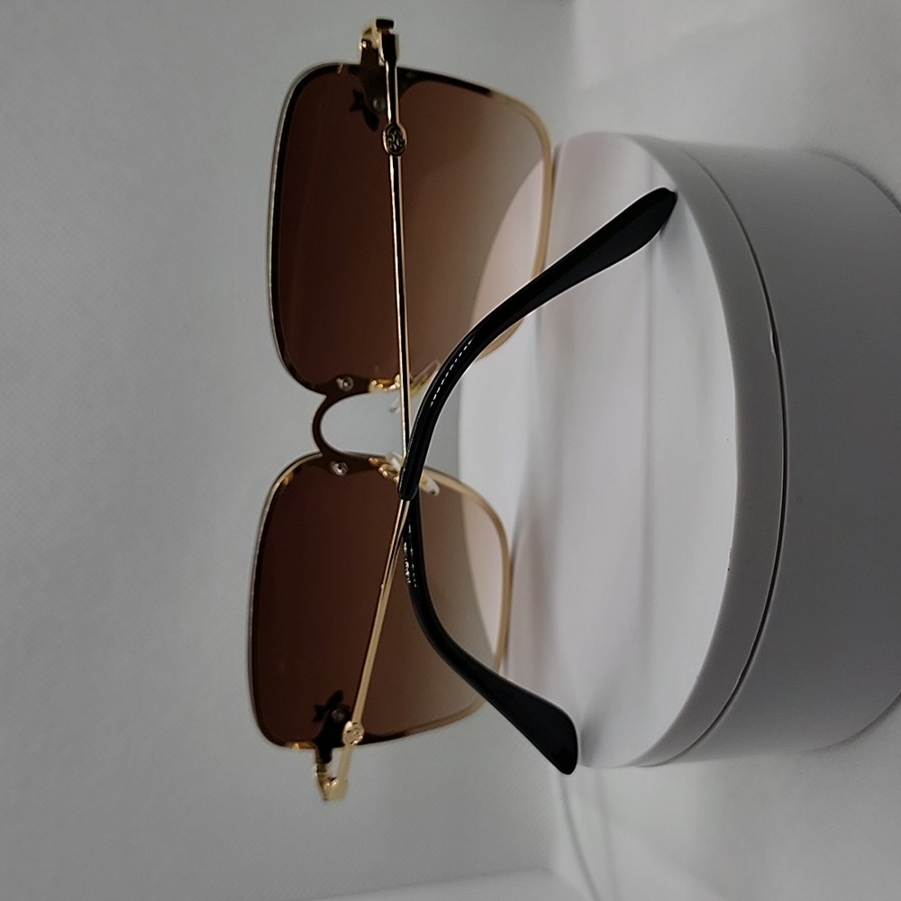 Rimless Bee Gradient Color Lens Oversize Sunglasses - Picture 3 of 10